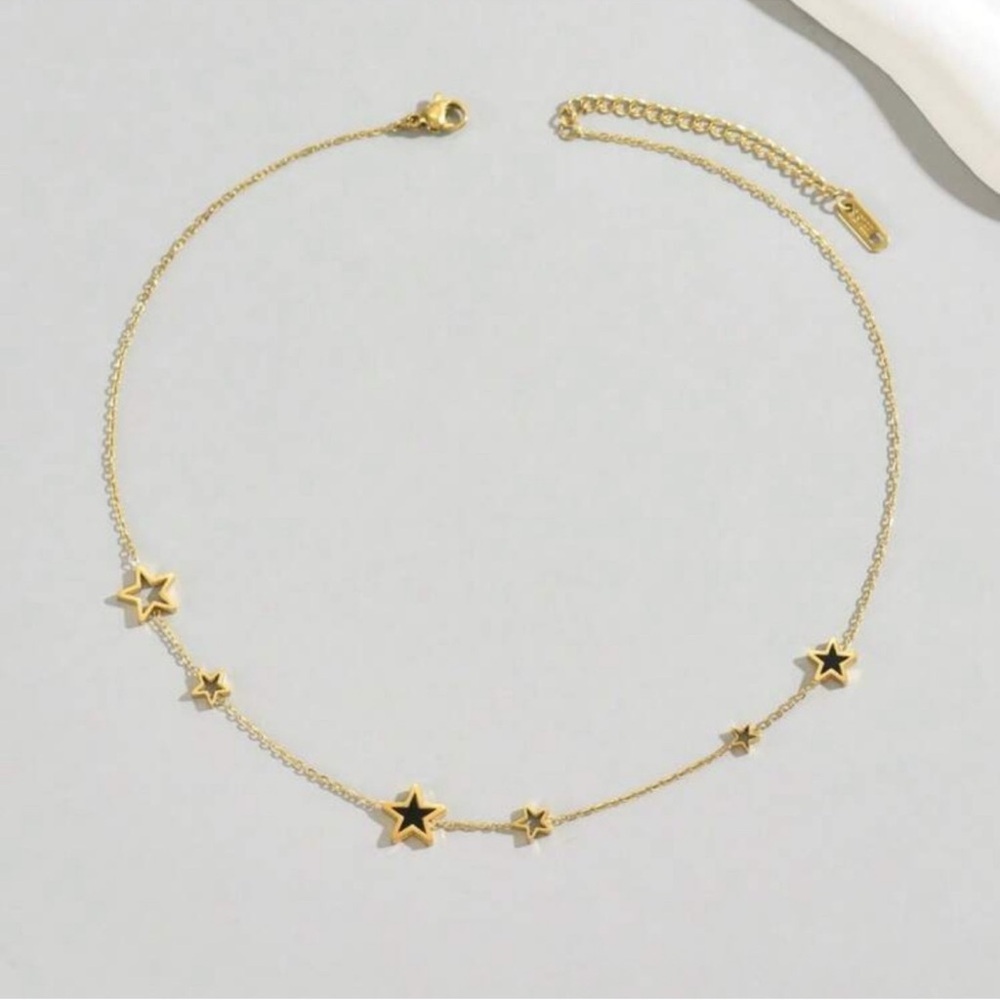 Gold Plated Stainless Steel Star Charm Necklace - Picture 2 of 3